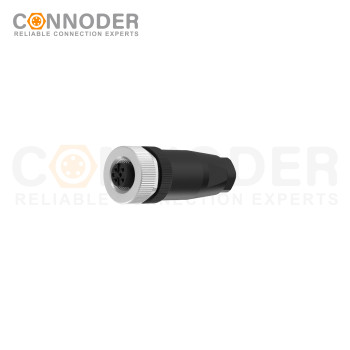 M12 Female Straight Circular Connector-Field Wireable Mount,Screw Connection,A code,PG7