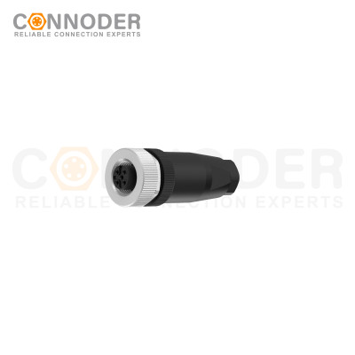 M12 Female Straight Circular Connector-Field Wireable Mount,Screw Connection,A code,PG7