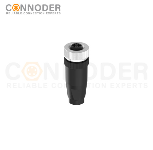 M12 Female Straight Circular Connector-Field Wireable Mount,Screw Connection,A code,PG7