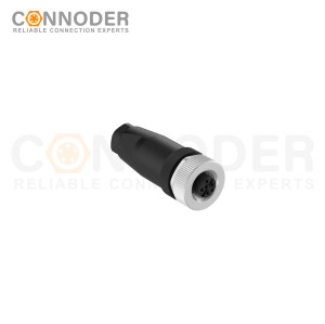 M12 Female Straight Circular Connector-Field Wireable Mount,Screw Connection,A code,PG7