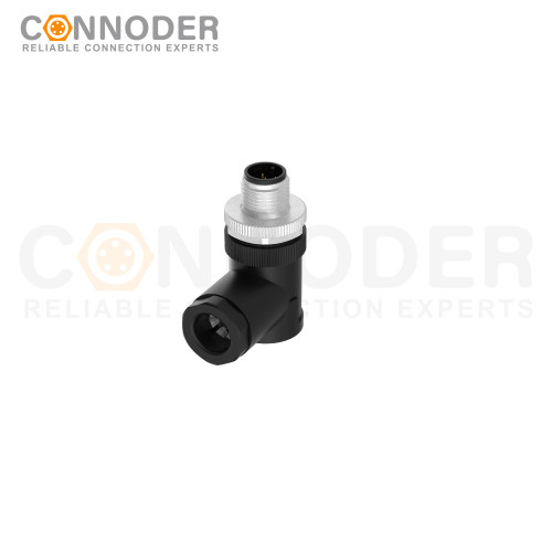 M12 Male Angle Circular Connector-Field Wireable,,Screw Connection,A code,PG9