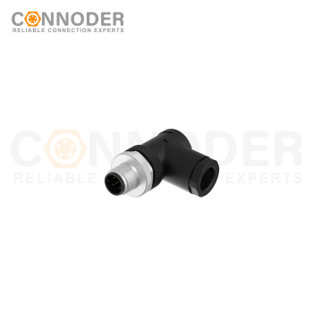 M12 Field Wireable 5 Pin Right angle Male Connector | 5 Pin Male Field Wireable,Screw Connection,A code,PG9