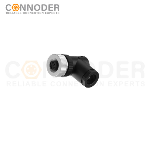 M12 Female Angle Circular Connector-Field Wireable Mount,Screw Connection,A code,PG9