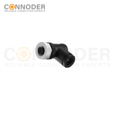 M12 Female Angle Circular Connector-Field Wireable Mount,Screw Connection,A code,PG9