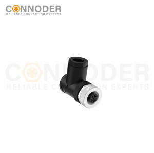 M12 Female Angle Circular Connector-Field Wireable Mount,Screw Connection,A code,PG9