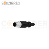 M12 Male Cable Connector-Straight Overmolded Cable,UL, PUR, black,Solder Connection,A code,