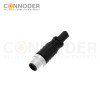 M12 Male Cable Connector-Straight Overmolded Cable,UL, PUR, black,Solder Connection,A code,
