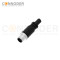M12 Male Cable Connector-Straight Overmolded Cable,UL, PUR, black,Solder Connection,A code,