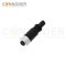 M12 Female Cable Connector-Straight Overmolded Cable,UL, PUR, black,Solder Connection,A code,Custom