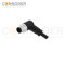 M12 Male Cable Connector-Right Angle Overmolded Cable,UL, PUR, black,Solder Connection,A code,