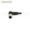 M12 Male Cable Connector-Right Angle Overmolded Cable,UL, PUR, black,Solder Connection,A code,