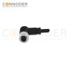 M12 Female Cable Connector-Right Angle Overmolded Cable,UL, PUR, black,Solder Connection,A code,Custom