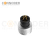 M12 Female Cable Connector-Metal Shell Unshielded Overmolded  Connector,Solder Connection,A code,Custom