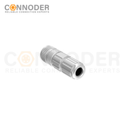 M12 6 Pin Shield Female Connector | 6 Pin Female Metal Assembled,Field Wireable,Solder Connection,A code,Shielded