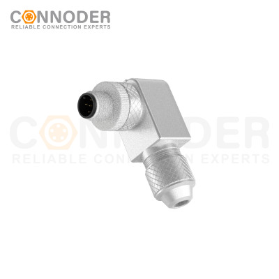 M12 Male Angle Circular Connector-Metal Assembled,Field Wireable,Screw Connection,A code,Shielded,PG7
