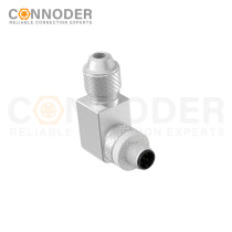 M12 Field Wireable Right Angle Male Connector | 5 Pin Male Metal Assembled,Field Wireable,Screw Connection,A code,Shielded,PG7