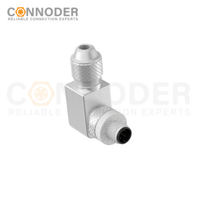 M12 Field Wireable Right Angle Male Connector | 5 Pin Male Metal Assembled,Field Wireable,Screw Connection,A code,Shielded,PG7