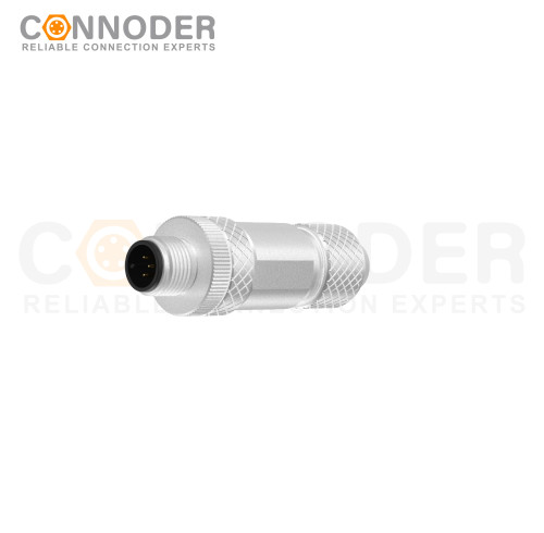 M12 Male Straight Circular Connector-Metal Assembled,Field Wireable,Screw Connection,A code,Shielded,PG7