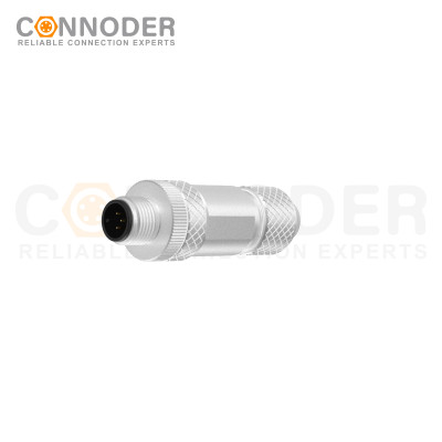M12 Male Straight Circular Connector-Metal Assembled,Field Wireable,Screw Connection,A code,Shielded,PG7