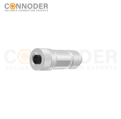 M12 Female Straight Circular Connector-Metal Assembled,Field Wireable,Screw Connection,A code,Shielded,PG7
