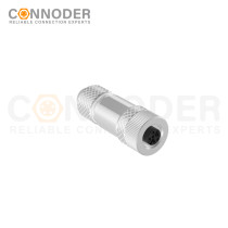 M12 8 Pin Female Connector | A Code Shielding Metal Shell Sensor Field Assembly Circular Connector IP67 Straight Type Adapter 60V 4A AC/DC Connector for PG7/PG9
