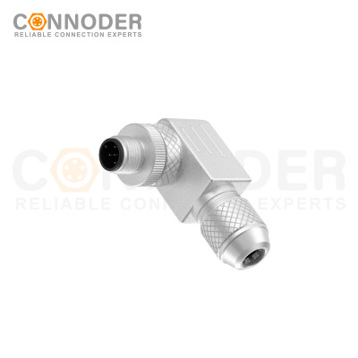 M12 Male Angle Circular Connector-Metal Assembled,Field Wireable,Screw Connection,A code,Shielded,PG9