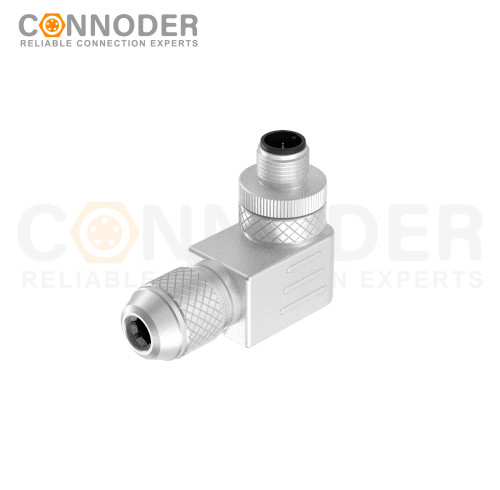 M12 Male Angle Circular Connector-Metal Assembled,Field Wireable,Screw Connection,A code,Shielded,PG9