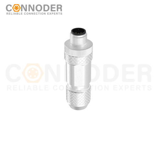 M12 Male Straight Circular Connector-Metal Assembled,Field Wireable,Screw Connection,A code,Shielded,PG9