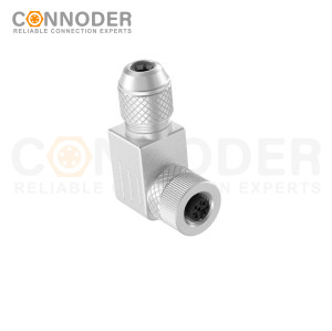 M12 Female Angle Circular Connector-Metal Assembled,Field Wireable,Screw Connection,A code,Shielded,PG9