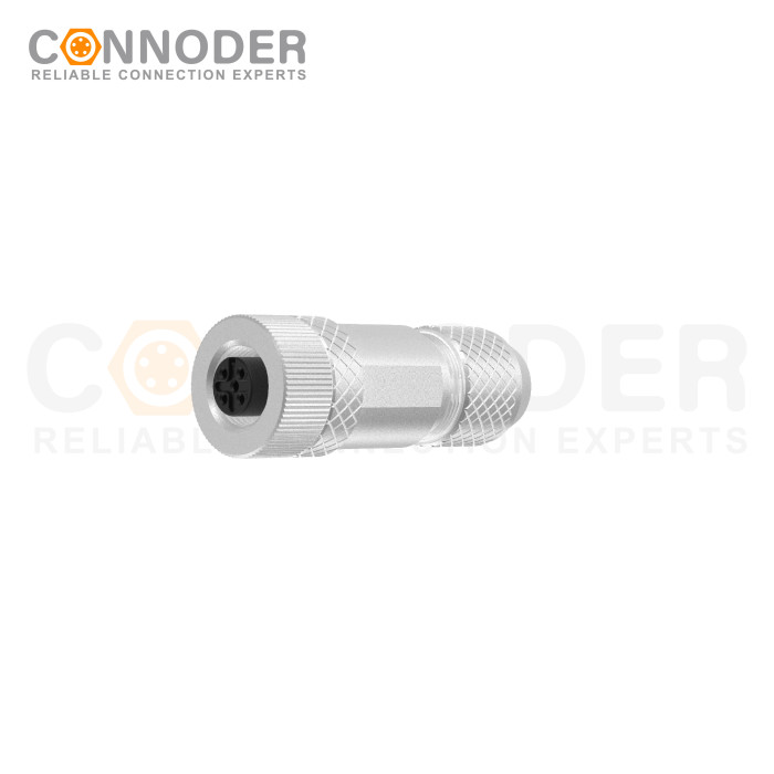 M12 Female Straight Circular Connector-Metal Assembled,Field Wireable,Screw Connection,A code,Shielded,PG9