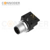 M12 Male Curved Circular Connector-Rear Mount Sockets, PCB Dip-solder Connection,A code,M15x1