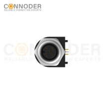 M12 3 Pin Pole Female Circular Connector PCB | Male Rear Mount Sockets, PCB Dip-solder Connection,A code,M15x1