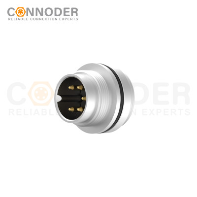 M16 Male Rear Fastened Nuts Welded Install Waterproof Metal Industrial Circular Connectors