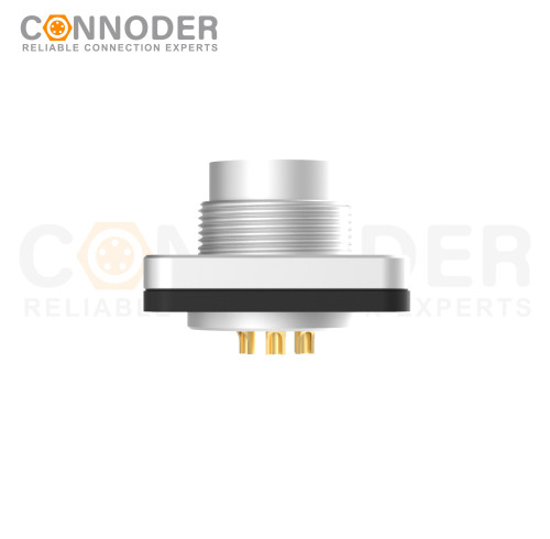 M16 Square Flange Socket  IP67 Waterproof Solder Metal Type Connector Solder Type Male Female Plug