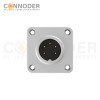 M16 Square Flange Socket  IP67 Waterproof Solder Metal Type Connector Solder Type Male Female Plug