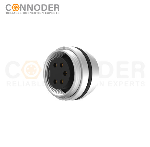 M16 Round Female Plug Connector Waterproof Straight Solder Cable Front Fastened Industrial Automation Connector(M18*0.75)