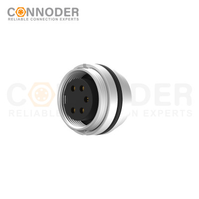 M16 Round Female Plug Connector Waterproof Straight Solder Cable Front Fastened Industrial Automation Connector(M18*0.75)