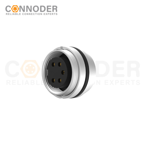 M16 Round Female Plug Connector Waterproof Straight Solder Cable Front Fastened Industrial Automation Connector(M18*0.75)