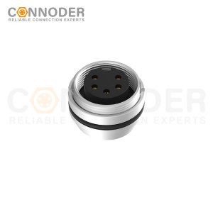 M16 Round Female Plug Connector Waterproof Straight Solder Cable Front Fastened Industrial Automation Connector(M18*0.75)