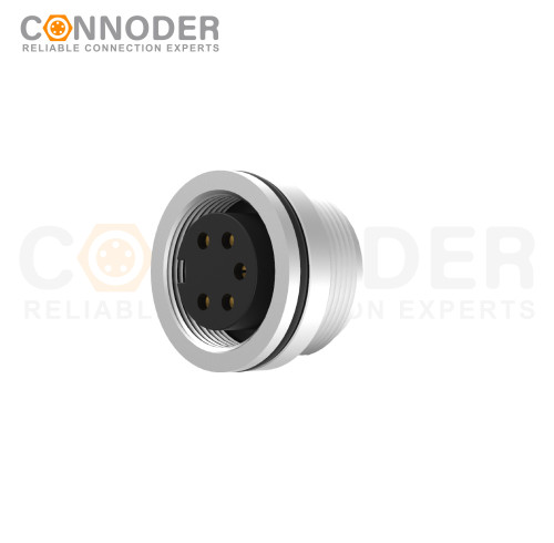 M16 Female Circular Connectors Plug Straight Solder Cable Rear Fastene Panel mount Connector(M18*0.75)