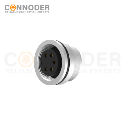 M16 Female Circular Connectors Plug Straight Solder Cable Rear Fastene Panel mount Connector(M18*0.75)