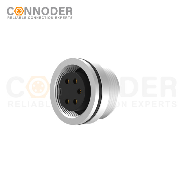 M16 Female Circular Connectors Plug Straight Solder Cable Rear Fastene Panel mount Connector(M18*0.75)