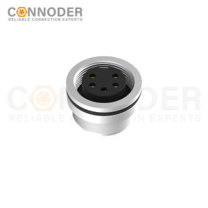 M16 Female Circular Connectors Plug Straight Solder Cable Rear Fastene Panel mount Connector(M18*0.75)
