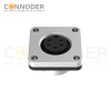 M16 Square Flange 5Pin Female Socket Panel Mount Connector with 4-hole Flange,IP67 Waterproof,Solder Type, Unshielded