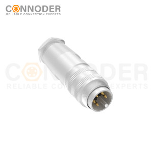 M16 5Pin Male Cable Connector,Field Assembly Type,A Code,Solder Connection, Straight Metal Assembled , Ip67 Waterproof