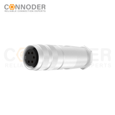 M16 Straight Female Solder Circular Connector 5Pin Assembled Metal Housing C091 Plug Waterproof Connector