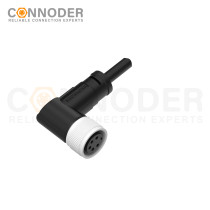 M16 Female Cable Connector Overmolded Right Angled Connector Waterproof IP67 ,Shieldable, UL Certified 2~24 core Plug with Wire Harness