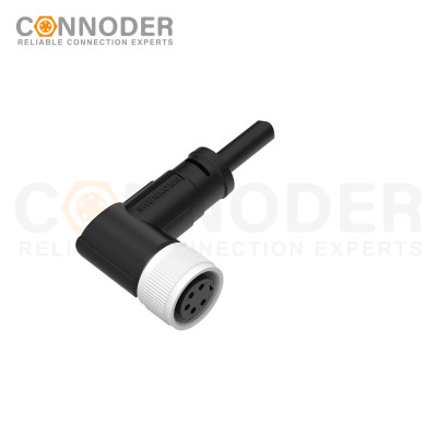 M16 Female Cable Connector Overmolded Right Angled Connector Waterproof IP67 ,Shieldable, UL Certified 2~24 core Plug with Wire Harness