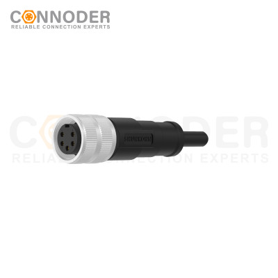 M16 Female Straight Cable Connector Pre-Cast Cable, Industrial Shielded Cable Sensor Waterproof Connector