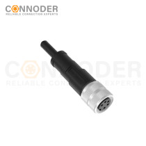 M16 Female Straight Cable Connector Pre-Cast Cable, Industrial Shielded Cable Sensor Waterproof Connector